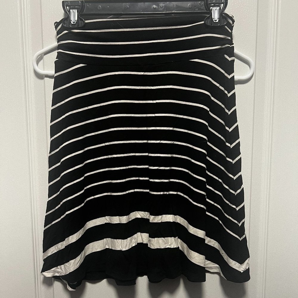 Black and White Striped Skirt